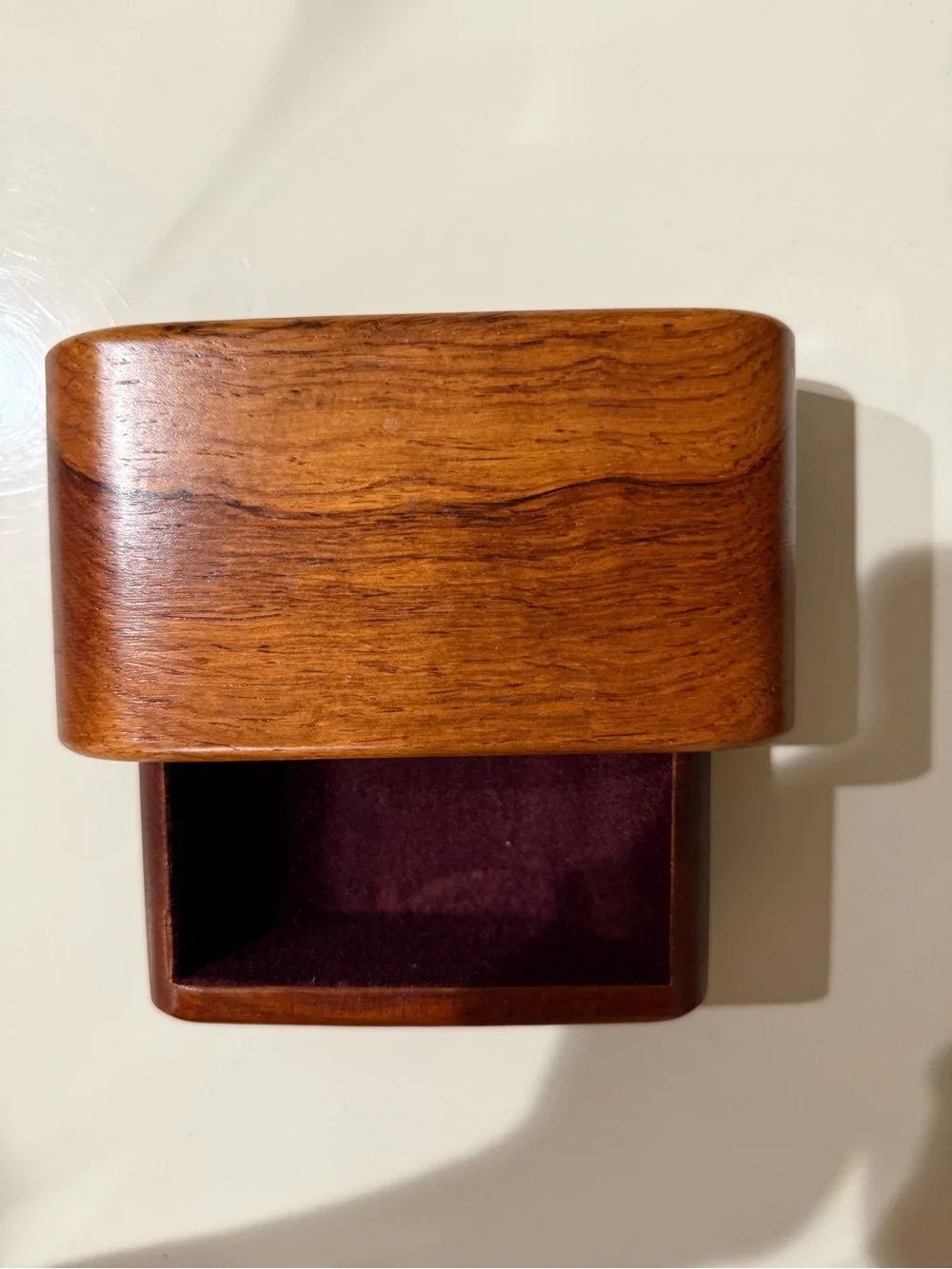 Vintage Handmade in Costa Rica 🇨🇷 Teak Wood Trinket Box - Warm Brown